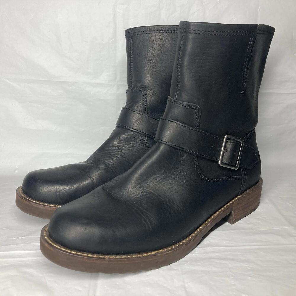 Women's Size 7 Dingo Casey DI 702 Black Leather Motorcycle Buckle Ankle Boots